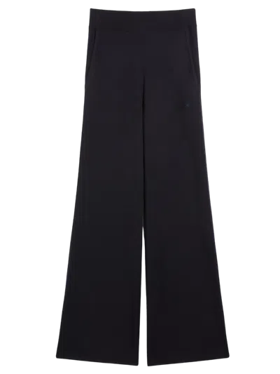 Max Mara Girotta Rib Knit Straight Pants In Black