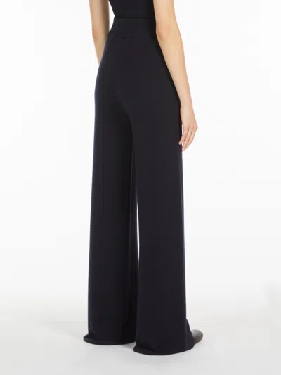 Max Mara Girotta Rib Knit Straight Pants In Black