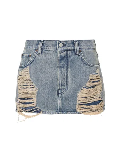 Acne Studios Women's Denim Mini Skirt In Blue