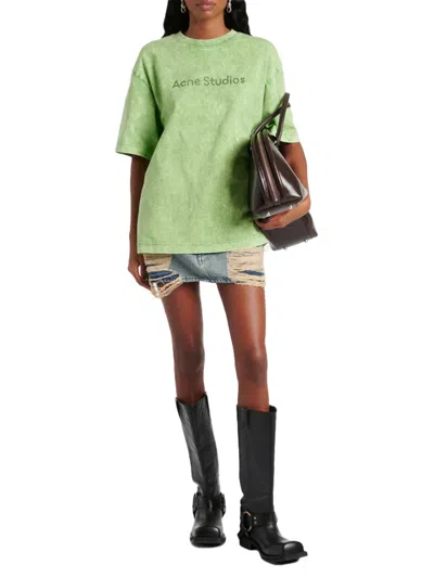 Acne Studios Women's Denim Mini Skirt In Blue