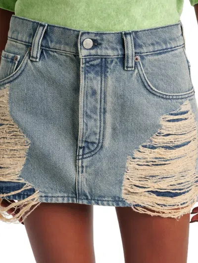 Acne Studios Women's Denim Mini Skirt In Blue