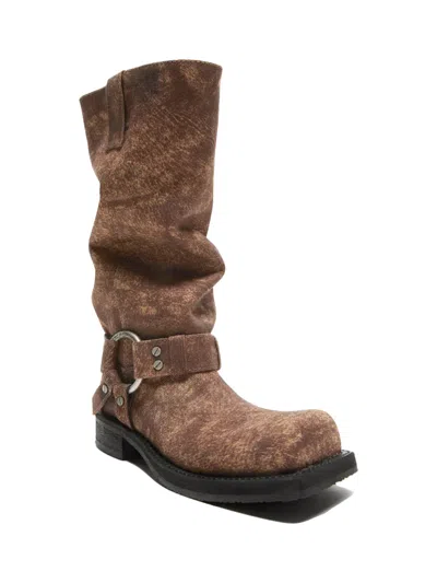 Acne Studios 35mm Balius Coated Denim Biker Boots