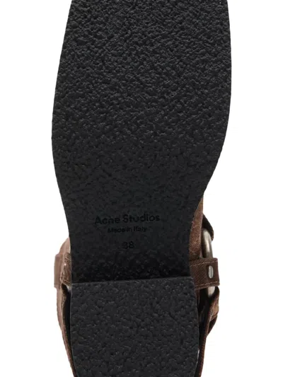 Acne Studios 35mm Balius Coated Denim Biker Boots