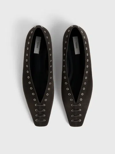 Totême Toteme Women Suede Leather Lace-up Ballets