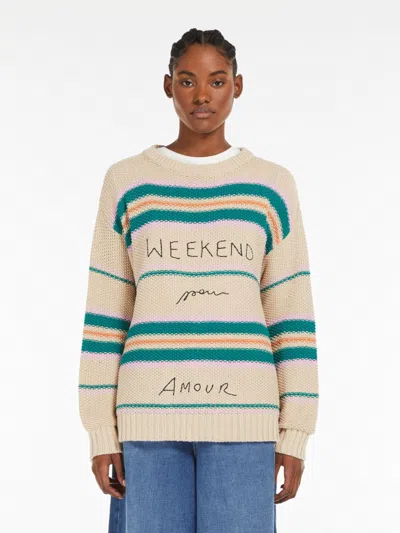 Maxmara Weekend Weekend Maxmara Angus Cotton Yarn Jumper Beige