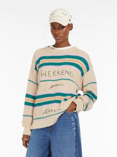 Maxmara Weekend Weekend Maxmara Angus Cotton Yarn Jumper Beige