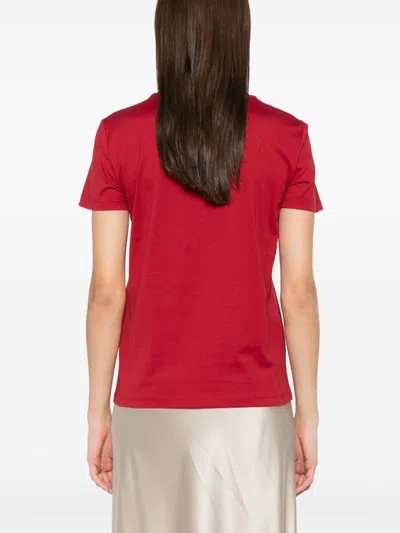 Max Mara Maxmara Women Nunzio - Short-sleeved T-shirt With Pocket And Embroidery In Red