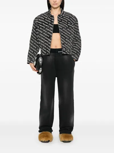 Alexander Wang Boxer Sweat Pants Washed Black In Black