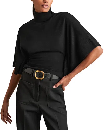 Reiss Hadley Turtleneck Dolman Sleeve Wool Sweater In Black