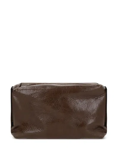 Uma Wang Logo Shoulder Bag In Brown