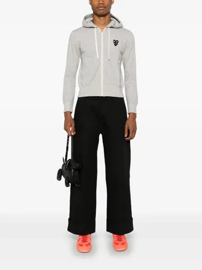 Comme Des Garçons Play Sweatshirt Double Black Emblem