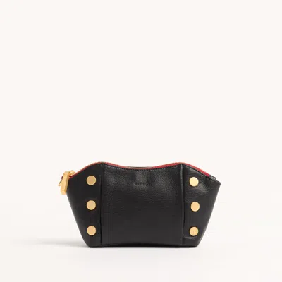 Hammitt Paul Pocket Black Press Brushed Gold Red Zip
