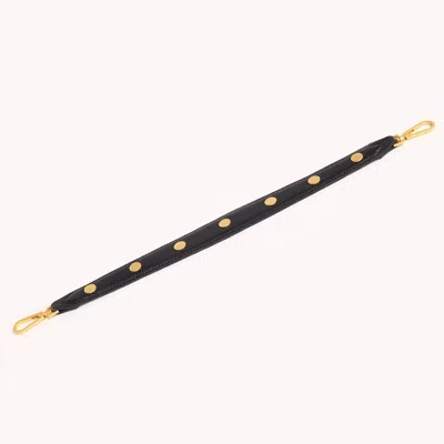 Hammitt Riveted Shoulder Strap Black Pebbled Brushed Gold