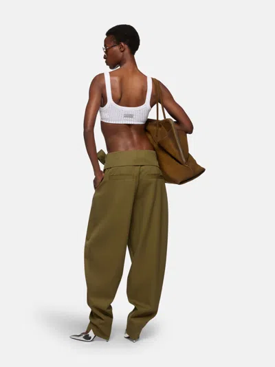 Attico White Cotton Hotfix Crystal Bralette Top