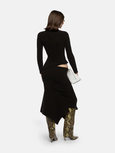 Attico Sweater In Brown Cable Wool Mix Knit In Black