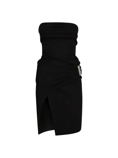Attico Black Midi Dress In Black