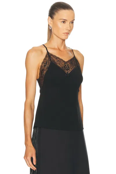 Acne Studios Talea Lace Trim Crepe Camisole In Black
