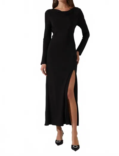 Astr The Label Decima Cowl Neck Cocktail Dress In Black