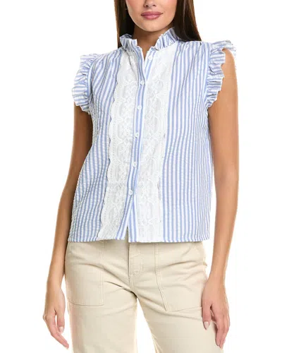 Celestine Sei Seersucker Top In Blue