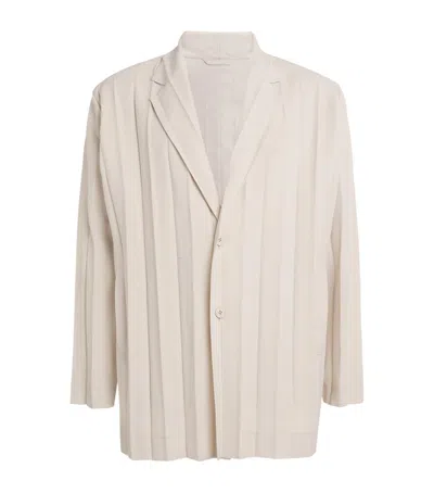 Issey Miyake Edge Ensemble Single-breasted Blazer In White