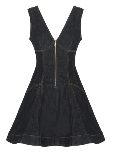 Self-portrait Self Portrait Women Indigo Denim Mini Dress In Black