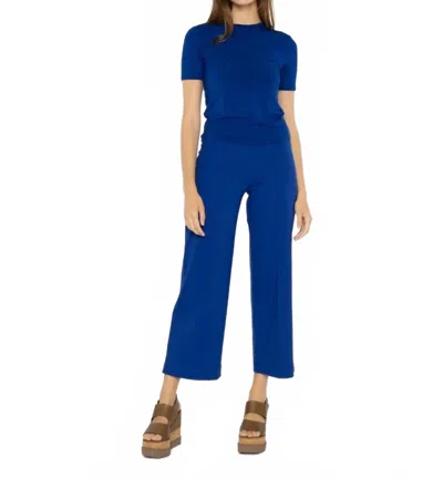 Ripley Rader Ponte Knit Straight Leg Cropped Pant In Cobalt Blue In Blue