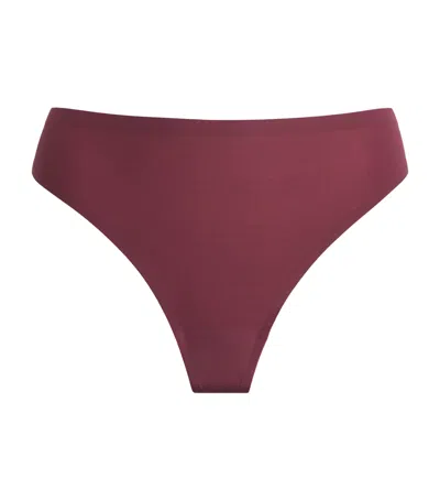 Chantelle Soft Stretch One-size Seamless Thong In Burgundy