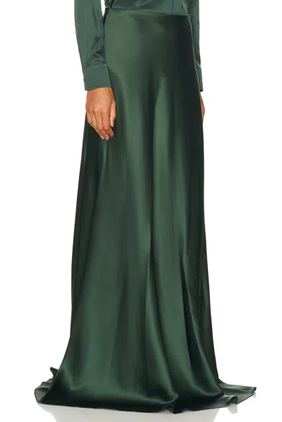 Ralph Lauren Long Silk Skirt Masina In Green