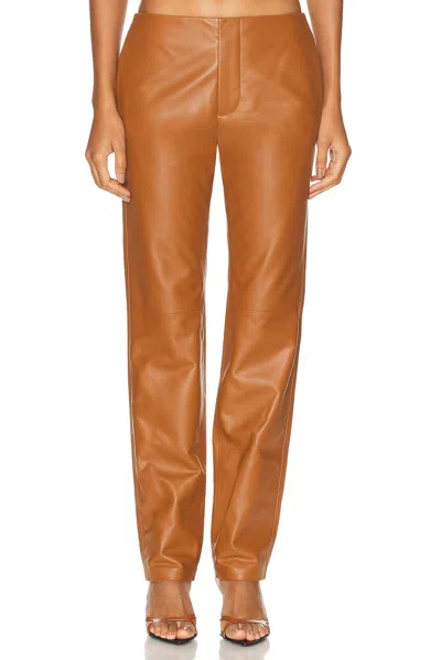 Ralph Lauren Bejamen Soft Leather Pants In Brown