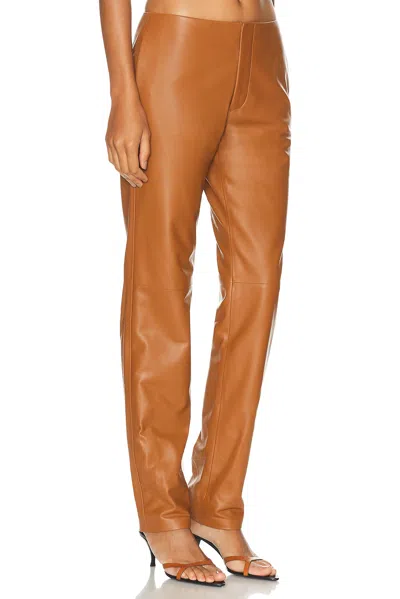 Ralph Lauren Bejamen Soft Leather Pants In Brown