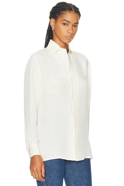 Ralph Lauren Silk Collared Blouse In White