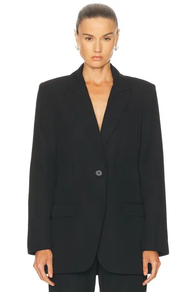 St Agni Double Layer Blazer & Top In Black