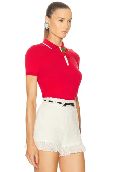 Valentino Knitwear With Cherry Detail And Polo Collar In Multi