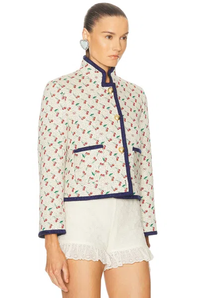 Valentino Garavani Embroidered Jacquard Jacket In Multi