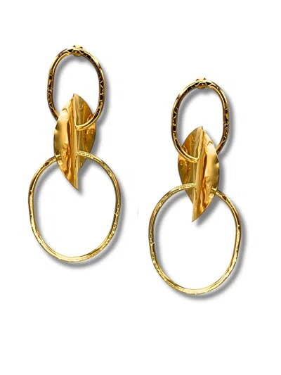 Jaredjamin Women's Gold Viviane Post Drop Statement Earrings