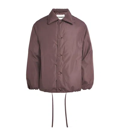 Jil Sander 'collared Drawstring Elasticated Cuffs Jacket' In Brown