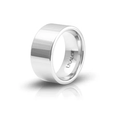 Unaloe Women's Wide Smooth French-edge Sterling Silver Band: Timeless Elegance