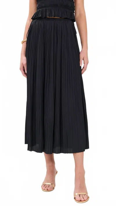 Ulla Johnson Krista Pleated Pull-on Maxi Skirt In Black
