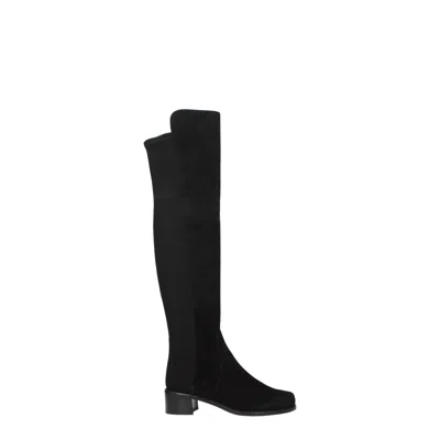 Stuart Weitzman Black Leather Boot In Black