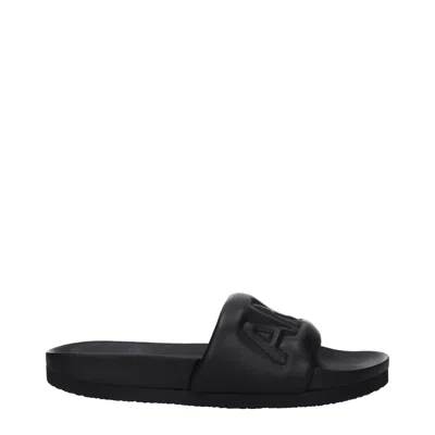 Ambush Logo Strap Quilted Leather Slip-ons In Black