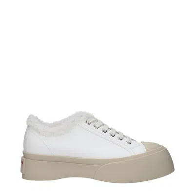 Marni Chunky Sole Platform Sneakers In White