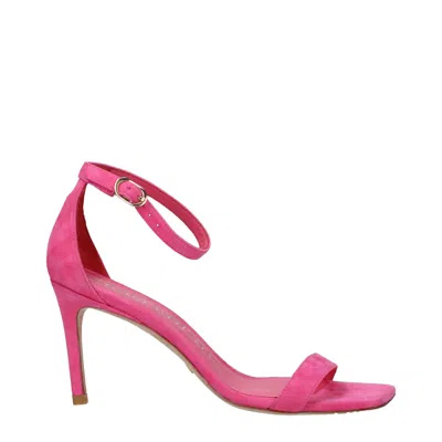 Stuart Weitzman Pink Leather Sandal In Pink