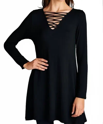 Emerald Collection Criss Cross Tunic - Plus In Black In Black