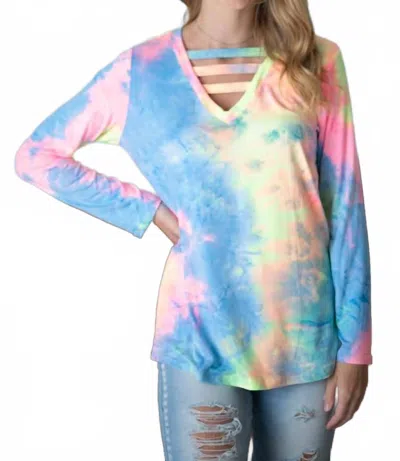 Shirley Stone Tie Dye Strappy Top In Multi In Multi