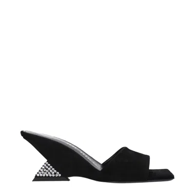 Attico Cheope 60mm Wedge Sandals In Black