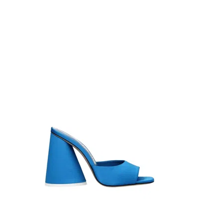 Attico Luz Satin Mules In Blue