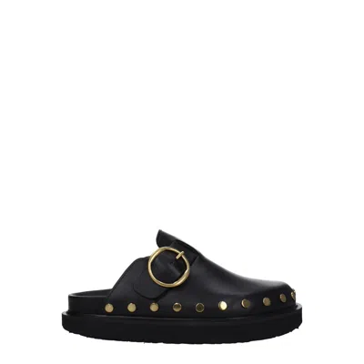 Isabel Marant Stud-embellished Leather Mules In Black