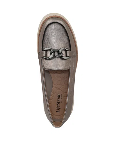 Lifestride Women's Chelsea-bit Round Toe Platform Loafers In Gold