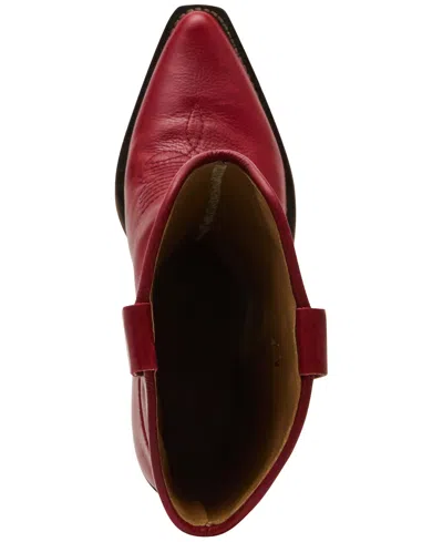 Steve Madden Albany Western Leather Cowboy Boot In Red Leather, Women's At Urban Outfitters In Red