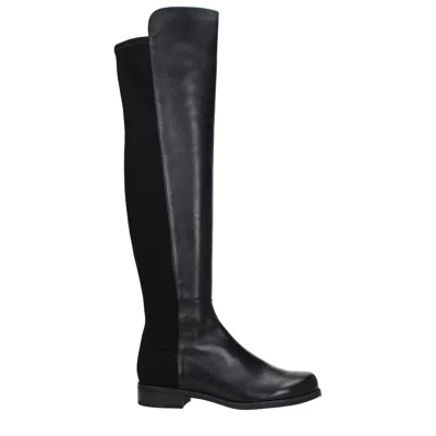 Stuart Weitzman High Boots With Round Toe And Block Heel In Black